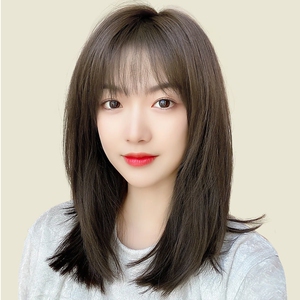 00lm15816891689淘宝假发女空气刘海逼真中长直发内扣锁骨发圆脸