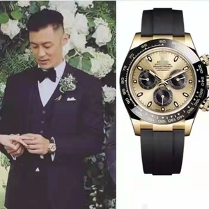 劳力士迪通拿了灰迪和金迪全自动机械男表余文乐同款胶表带熊猫迪