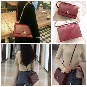 小ck金属圆环扣女士翻盖斜挎包