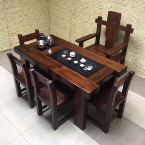 老船木茶桌中式简约茶几桌客厅家用实木功夫茶台店铺喝茶桌椅组合