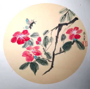 儿童卡纸国画,作者七岁时创作.