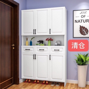 实木鞋柜松木鞋柜生态板鞋柜多层板鞋柜大容量高柜客厅门厅柜隔