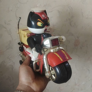 80年代怀旧老玩具 黑猫警长摩托车