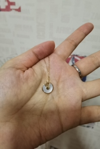 卡地亚项链纯k金真钻贝壳