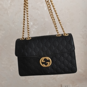 gucci古驰中古包黑色牛皮大包9成新左右