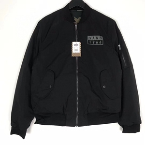 vans 春秋装新款棉衣夹克双面外套  黑/迷彩  一件衣服