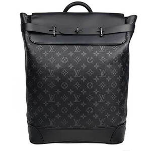 [99新]lv黑色老花双肩包steamer男包大号背包书包