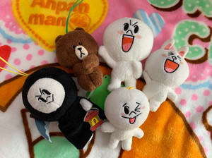 line friends日单可妮兔馒头人公仔玩偶挂件挂链 需