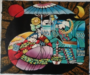 手绘油画 云南特色少数民族重彩油画 装饰画尺寸50x60