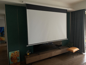 投影幕布电动白玻纤100寸 16:9电动幕布