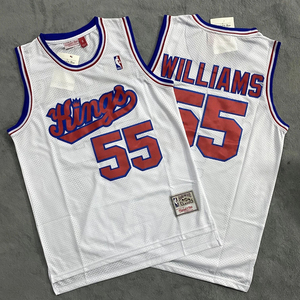 白巧克力威廉姆斯55号球衣  nba国王队球衣球衣篮球男球衣