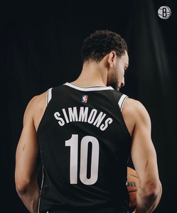 布鲁克林篮网队 西蒙斯10号 au球员版球衣刺绣 经典黑色客