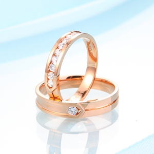 曼卡龙爱神对戒,18k玫瑰金钻石戒指,男戒女戒尺寸齐全,全新