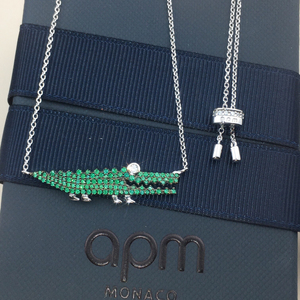 apm鳄鱼项链 专柜正品 礼盒包装 纯银925锆石镶嵌 实物