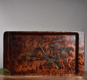 老金丝楠木影木做的茶盘一个.个头大 整木挖出来的.费工费料.