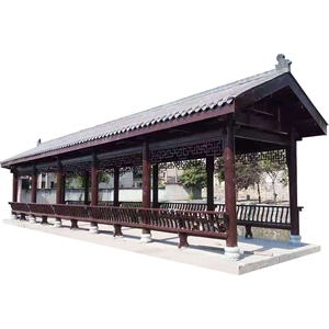 景区防腐木廊架,仿古建,阳光瓦长廊.大小尺寸可定制.