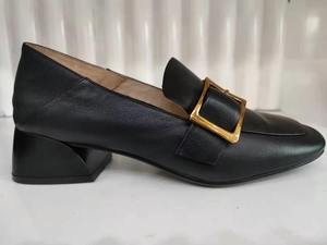 千佰莉真皮乐福鞋女2021春季款英伦单鞋懒人鞋中粗跟小皮鞋