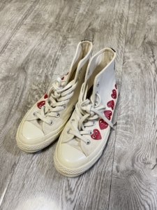 川久保玲白色串心帆布鞋 36.5码