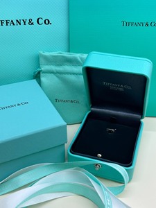 Tiffany/蒂芙尼新款蓝色项链盒 T家笑脸项链首饰包装盒
