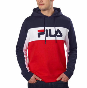 美国正品代购fila/斐乐男士连帽休闲运动卫衣红色l