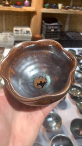 阙梅娇爱徒 黄涛老师 葵口火莲,高端建盏主人杯,孤品一只,抓