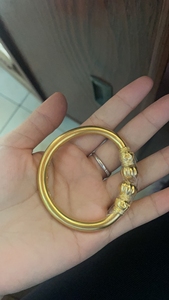 小珍黄金足金高能南瓜双头南瓜手镯,背面光面无刻花,52圈口开