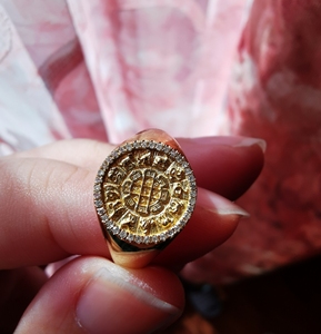 【熊家珠宝】18k金九宫八卦戒指