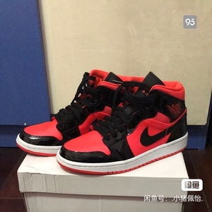 aj1 高帮正品 橘红黑 38.5码 9新出