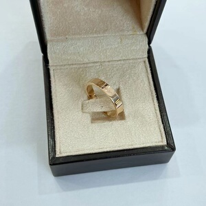 cartier/卡地亚  au750玫瑰金宽版 无钻戒指