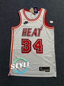 雷阿伦 热火复古球衣 白色 m码 耐克sw球迷版球衣