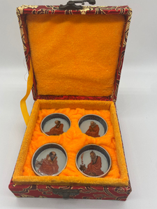 乐善堂早期余国华本工矾红罗汉蟋蟀蛐蛐水碗水盂一套