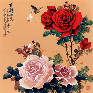 牡丹王子 王润之精品《吉祥如意》省美协手绘国画真迹6940