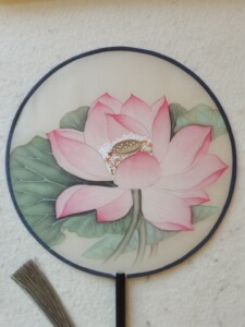 临宋画出水芙蓉工笔画荷花团扇汉服配饰宫扇