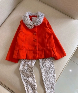 金宝贝女童女宝宝红色呢子大衣2-3岁，非全新孩子穿过了，满百