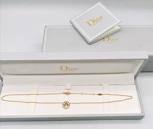 [9.9新]Dior/迪奥女士黄金白贝母罗盘八芒星带钻项链公价1.6W