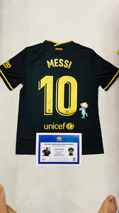 梅西巴塞罗那绝版亲笔签名.亲签球衣巴萨黑金版 亲笔签名ico