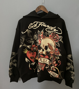 【套装】edhardy埃德哈迪美式街头轻奢潮牌女士满印满钻骷