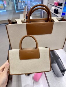 小ck限定联名拼接托特包帆布手提单肩包大号小号