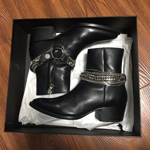 amiri链条环扣高帮切尔西皮靴