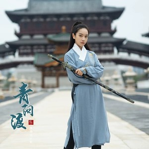 总角汉服 青阳渡 传统汉服绣花直裰鲤鱼荷花春夏秋装  xs码