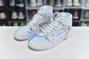 aj1 耐克乔丹1 耐克ow白色高帮休闲篮球鞋男鞋女鞋aq0