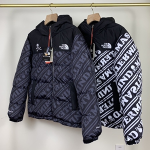 新款tnf北面刺绣弹幕满印骷髅羽绒棉服,货号:211198