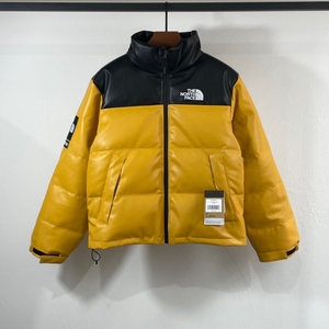 supreme联名the north face北面皮质羽绒服