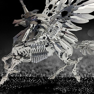 全新大型独角兽 立体拼装模型 机械组装手工不锈钢拼图高