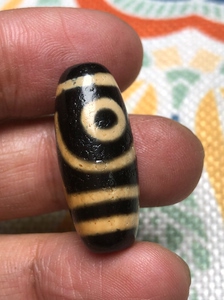 西藏俩眼天珠金刚星月文玩菩提配饰天珠挂坠尺寸24.11