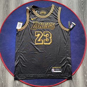 詹姆斯23号球衣 湖人蛇纹 黑曼巴纪念款 au球员版刺绣