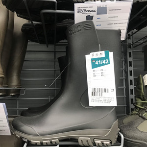 迪卡侬野外穿越狩猎户外防水中高帮雨鞋,男女同款正品迪卡侬商场