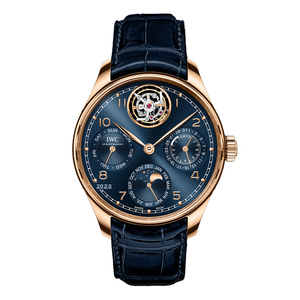 8新]万国葡萄牙系列万年历陀飞轮动储月相玫瑰金自动机械男表