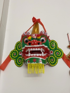 海陆丰麒麟头虎狮头,纯手工扎作,实物非常漂亮精品,汕尾海陆丰