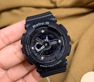 卡西欧baby-g系列ba-135dd-1a腕表,金色ip涂